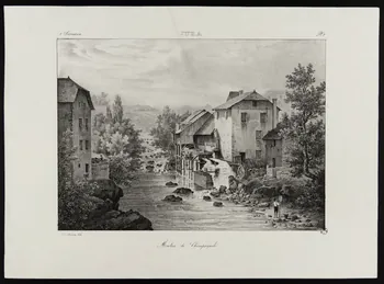 Edouard Hostein estampe JURA  Moulins de Champagnole 1889 1949.31.194 Photo