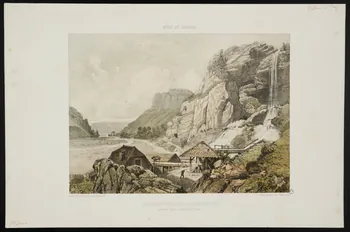 Félix Benoist ; Sabatier Léon Jean Baptiste ; Charpentier Père et Fils et Cie estampe CASCADE ET GROTTE DE LA BALME-DE-THUY,  près de Thônes. Nantes 1887 1949.31.208 Photo