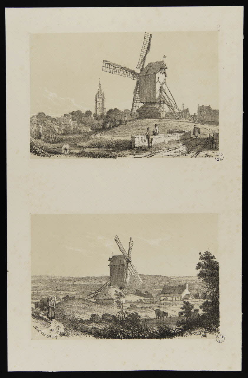 estampe Deux vues de moulins à vent 1949.31.226 Photo