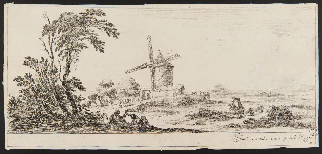 Israël Silvestre estampe Moulin à vent dans un paysage 1691 1949.31.235 Photo