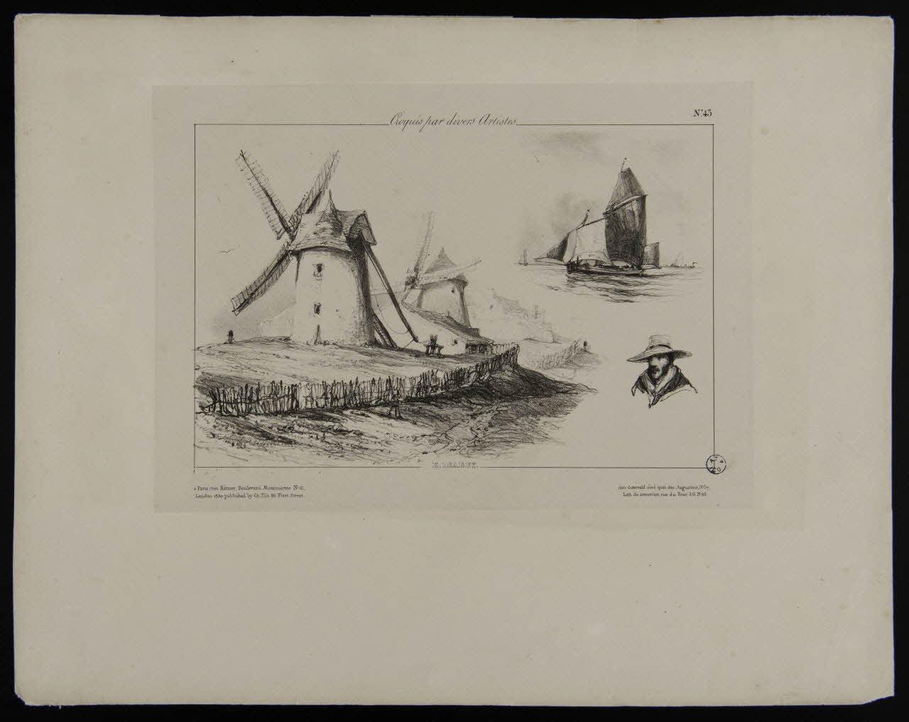 Rittner ; Osterwald (marchand estampe Croquis par divers Artistes  E. ISABEY. Paris 1825-1835 1949.31.246 Photo