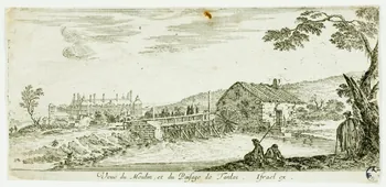 imagerie ancienne Veuë du Moulin, et du Paisage de Fantai. Israel ex. 1949.31.278 Photo