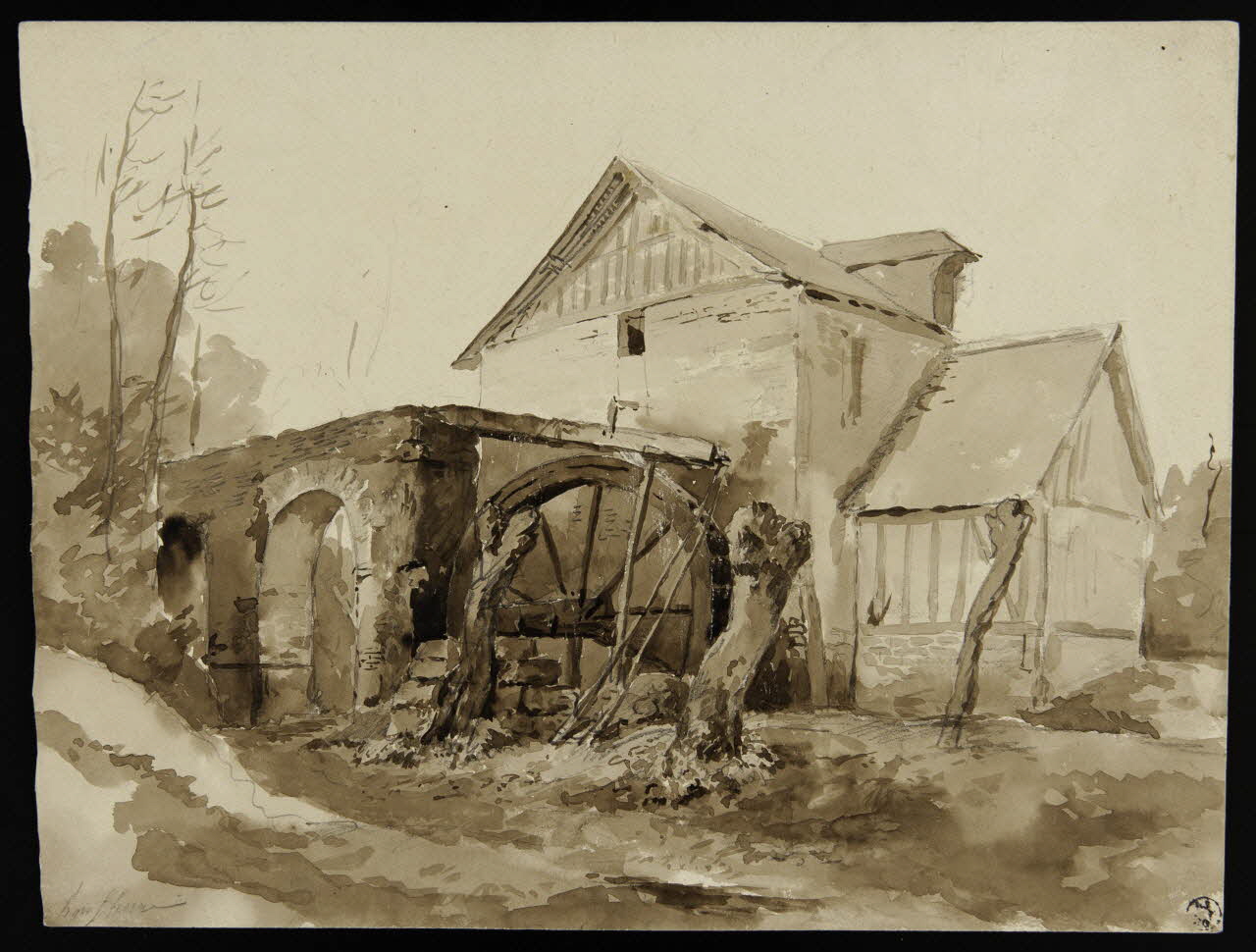 dessin Moulin à eau près d'Honfleur (Calvados) 1949.31.29 Photo