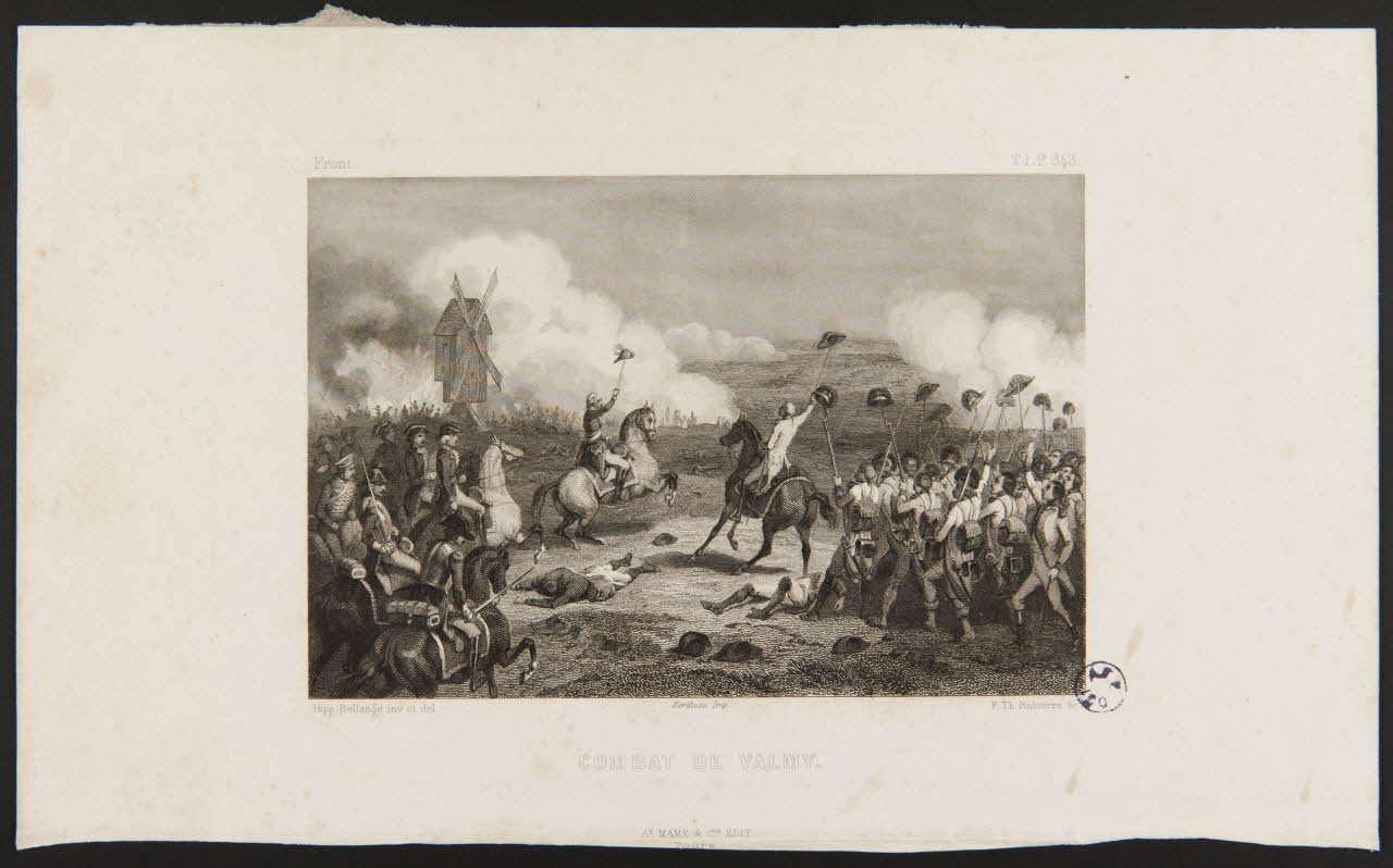 Ruhierre François Théodore ; Hippolyte Bellangé estampe COMBAT DE VALMY. 1884 1949.31.325 Photo