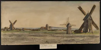 Lepic Ludovic Napoléon vicomte dessin Moulins à vent à Cayeux-sur-Mer 1873 1949.31.33 Photo