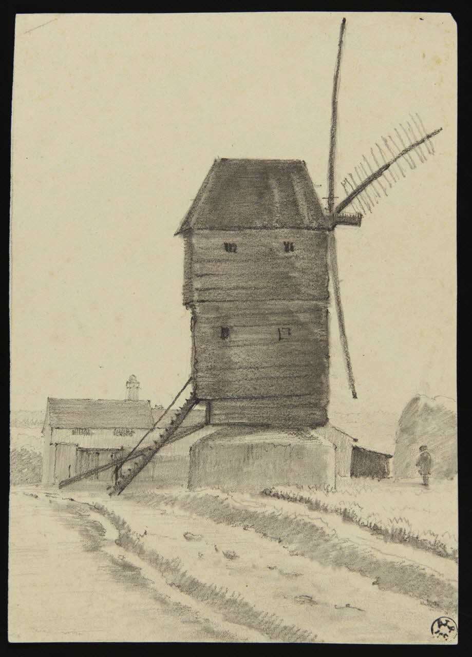 M.L. dessin Moulin à vent, environ de Boulogne 1805-1815 1949.31.35 Photo