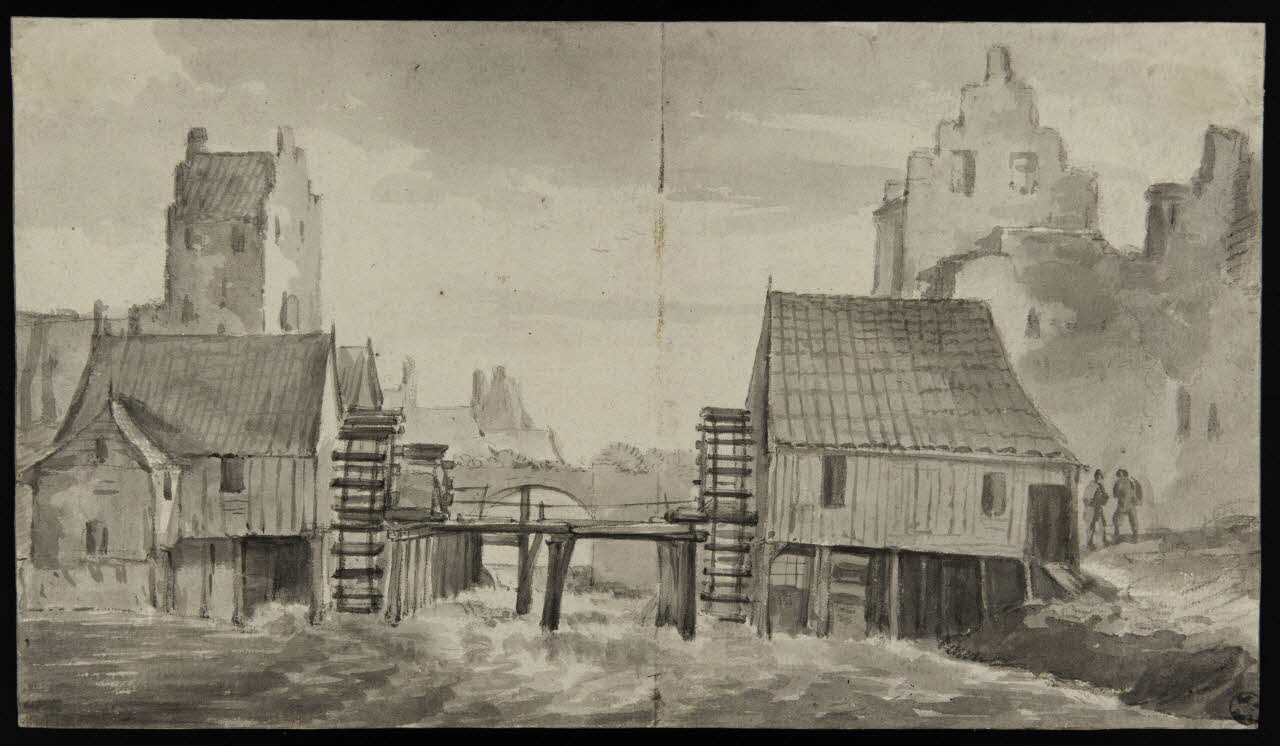 Vlieger Simon Jacobsz de dessin Moulins à eau en Hollande 1620-1653 1949.31.389 Photo