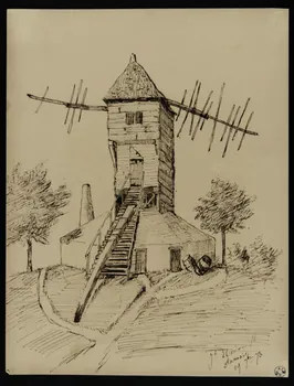 Hédou Jules dessin Moulin à Sannois 1873 1949.31.40 Photo