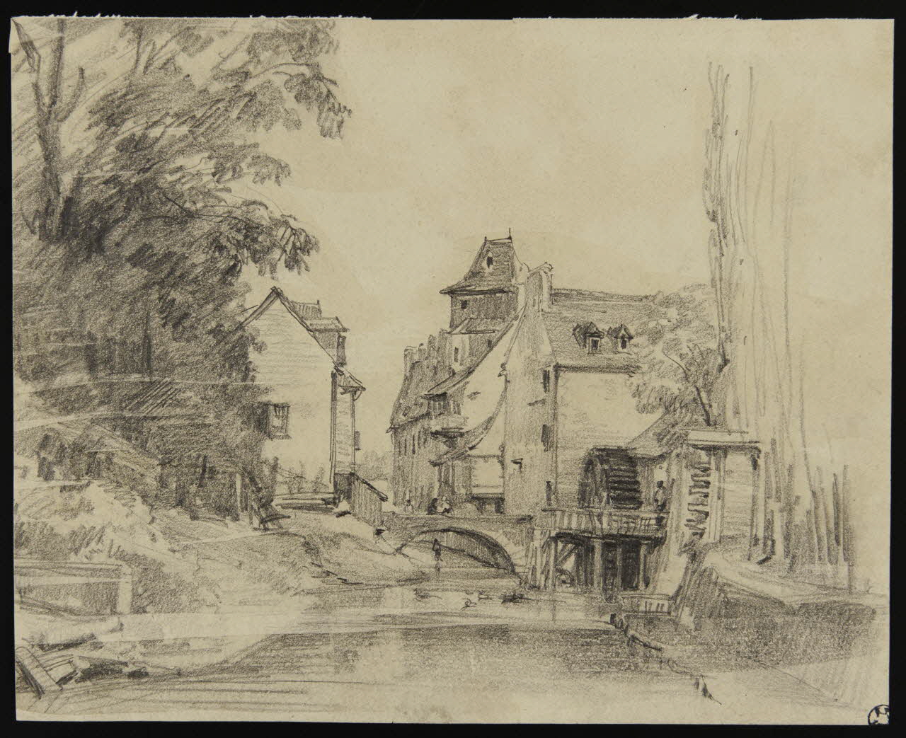 dessin Moulin à eau au bord d'une rivière 1949.31.48 Photo