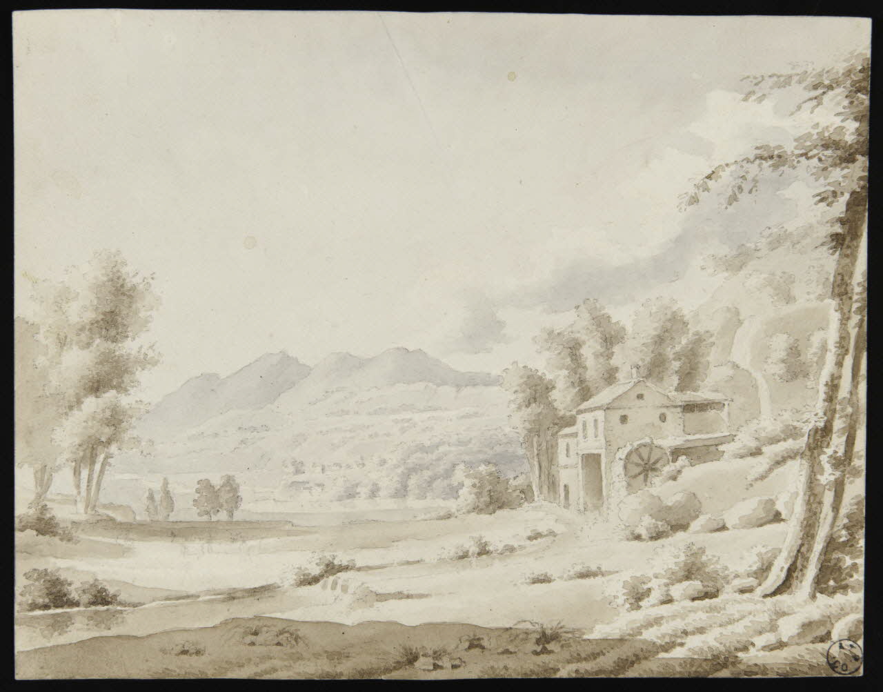 Mouilleron Adolphe dessin Moulin à eau dans un paysage 1949 1949.31.54 Photo