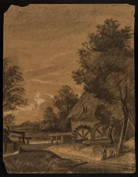 Loncle Emile dessin Moulin à eau 1838-1871 1949.31.55  Photo