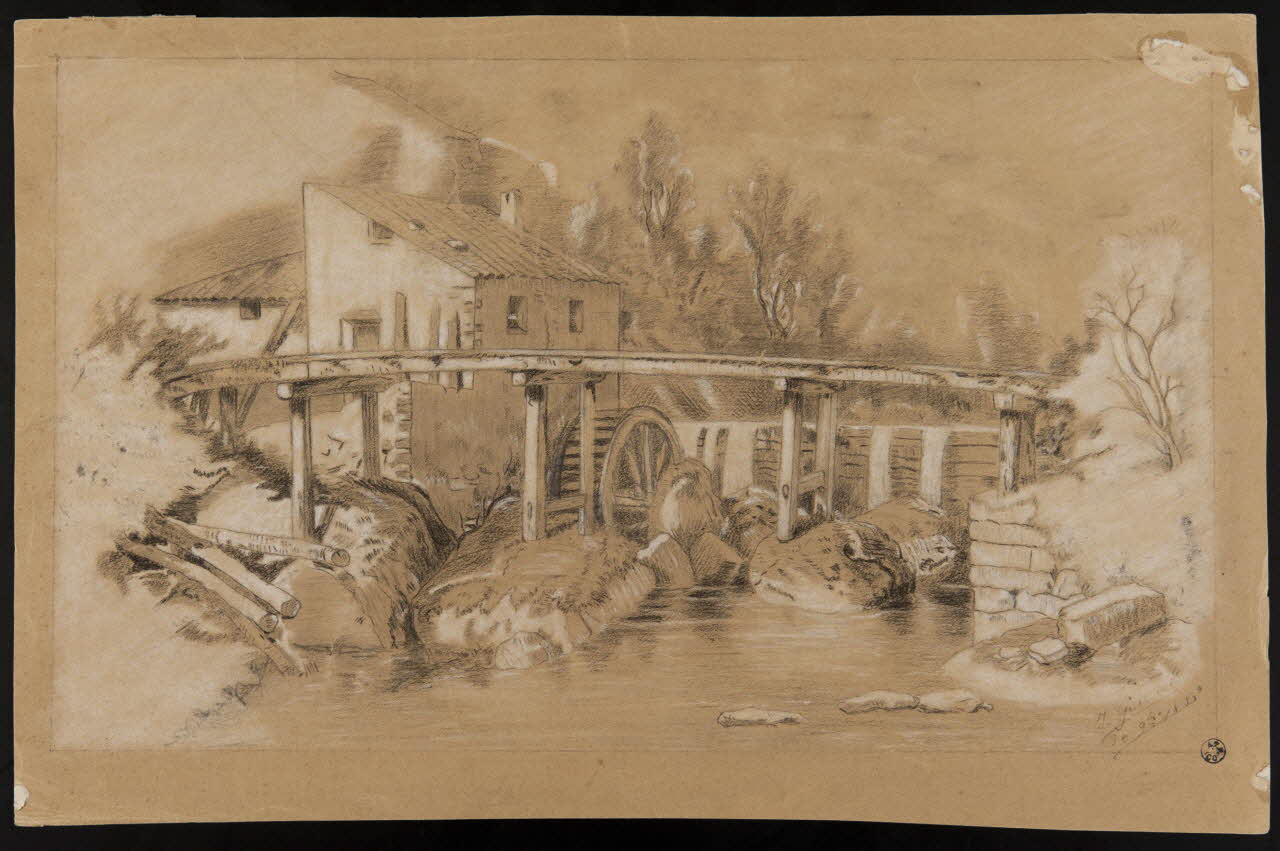 Loncle Emile dessin Paysage avec moulin 1883 1949.31.56 Photo