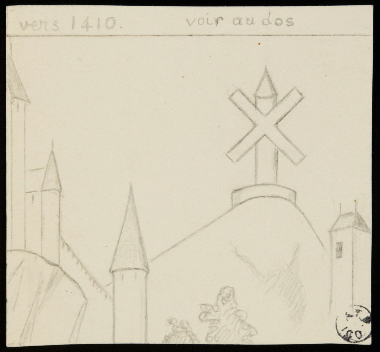 Franck J. Ch. dessin Copie partielle d'une enluminure médiévale 1949 1949.31.66 Photo