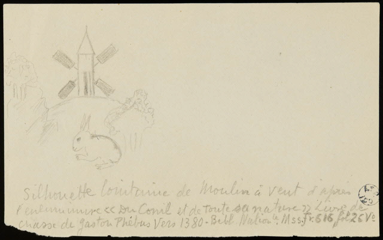 Franck J. Ch. dessin Silhouette lointaine de Moulin à Vent 1949 1949.31.68 Photo