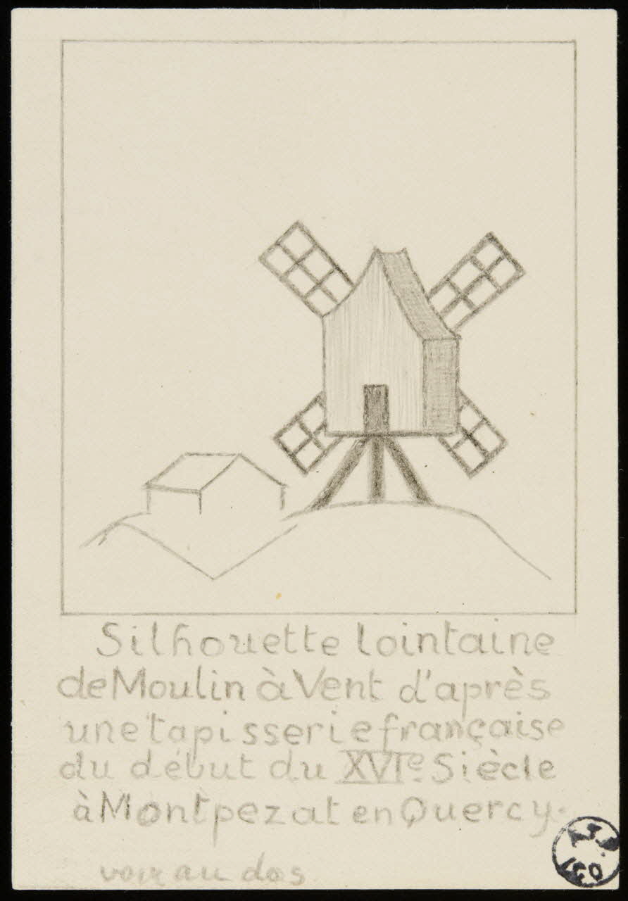 Franck J. Ch. dessin Silhouette lointaine  de Moulin à Vent 1949 1949.31.69 Photo