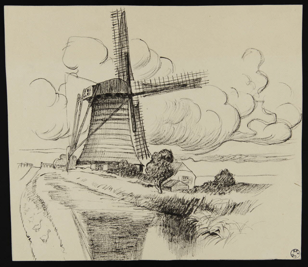 Rubezak Jan de dessin Moulin en Hollande (?) 1949 1949.31.79 Photo