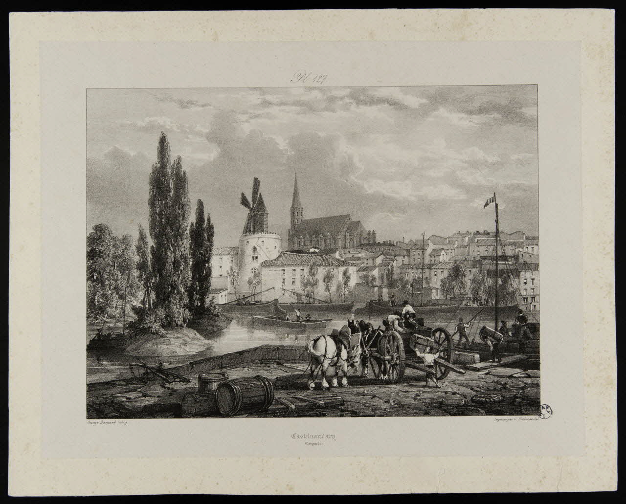 Barnard George ; Hullmandel C. estampe Castelnaudary.  Languedoc. 1890 1949.31.80 Photo