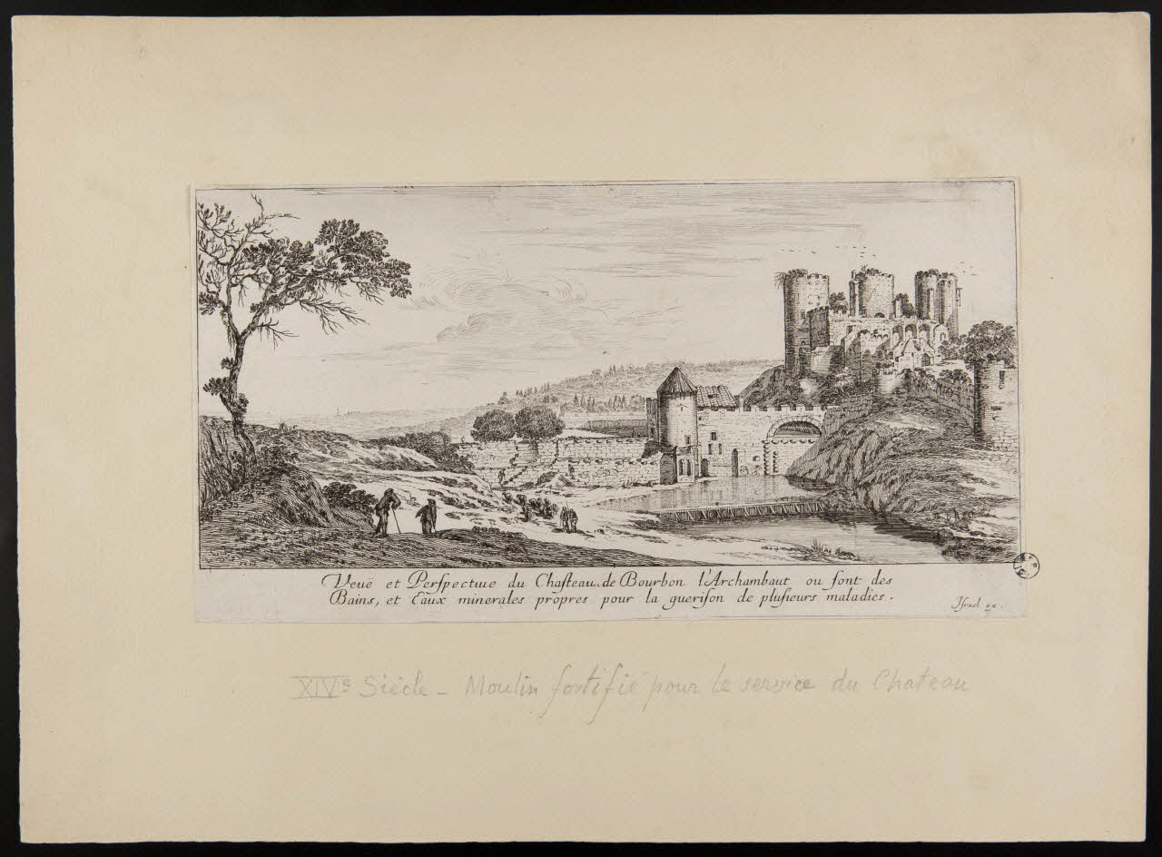 estampe Veüe et perspective du chasteau de Bourbon l'Archambault 1949.31.85 Photo