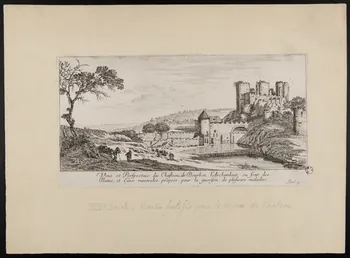 estampe Veüe et perspective du chasteau de Bourbon l'Archambault 1949.31.85 Photo