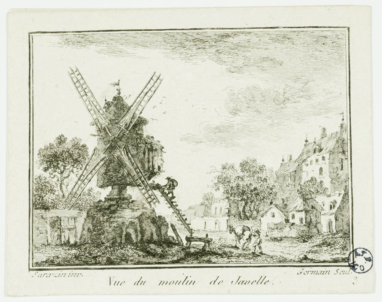 imagerie ancienne Vue du moulin de Javelle. 1949.31.93  Photo