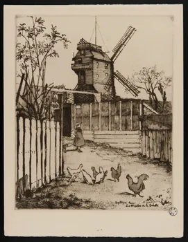 Béjot Eugène estampe Le moulin de la Galette Paris 1897-1907 1949.31.98 Photo
