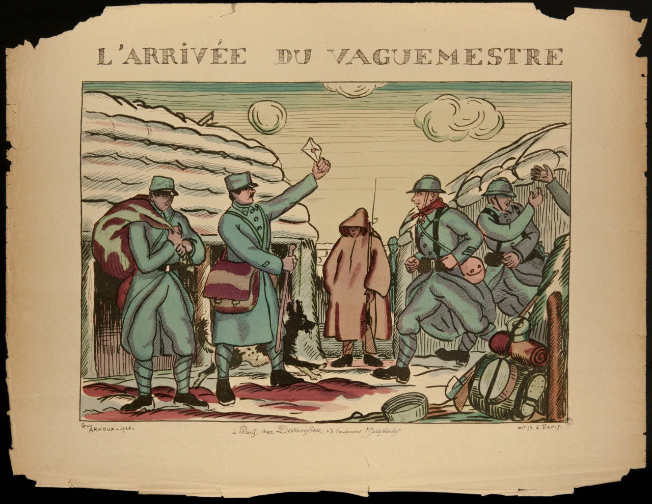 estampe L'ARRIVEE DU VAGUEMESTRE 1949.39.16 Photo