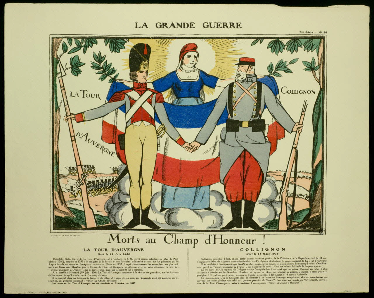 estampe LA GRANDE GUERRE  Morts au Champ d'Honneur ! 1949.39.5 Photo