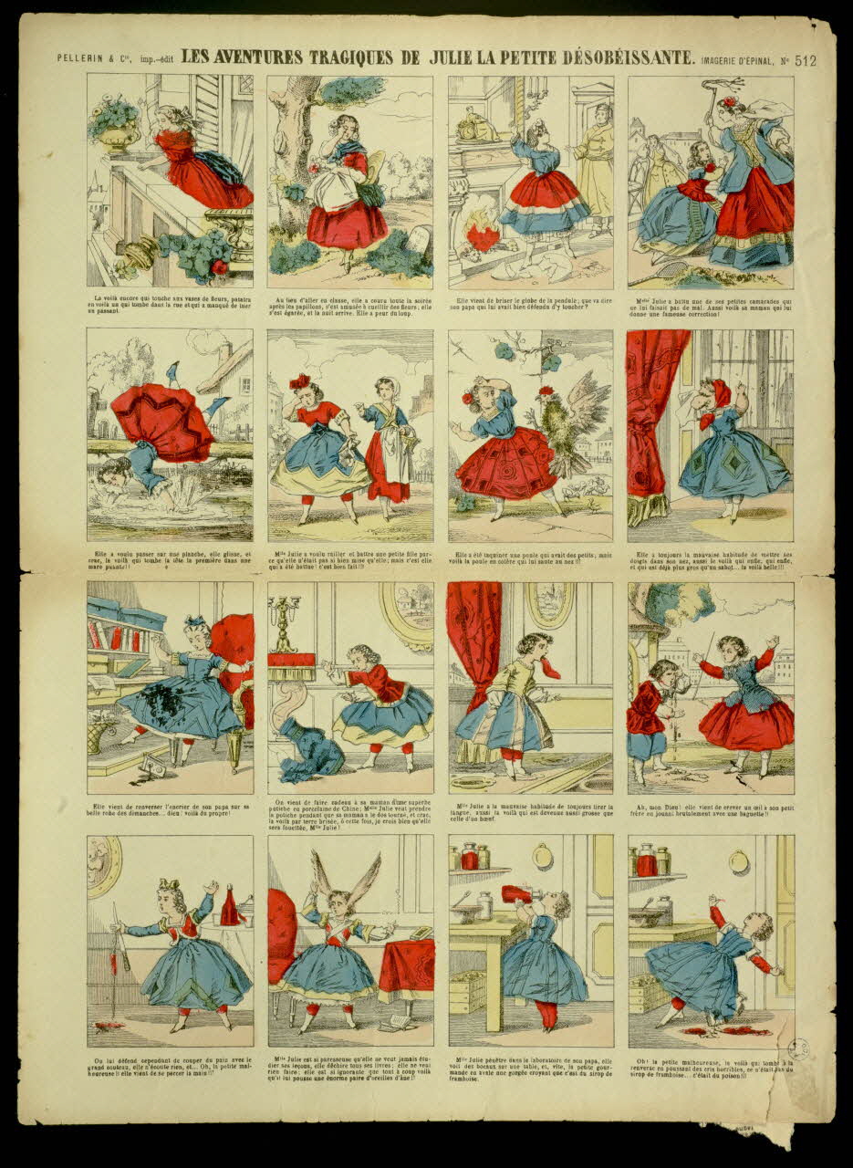 Pellerin à compartiments : 4x4 LES AVENTURES TRAGIQUES DE JULIE LA PETITE DESOBEISSANTE. 1890 1950.21.102 Photo