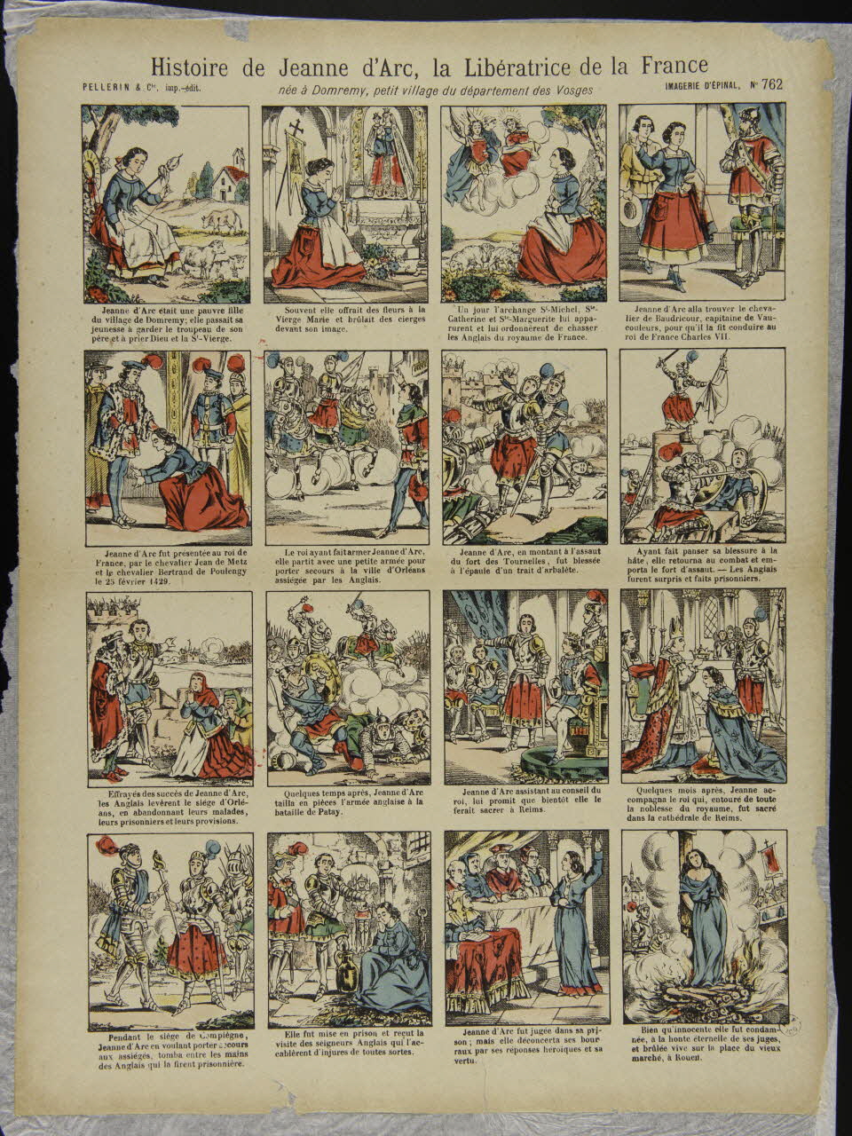 Pellerin à compartiments : 4x5 Histoire de Jeanne d'Arc, la Libératrice de la France 1890 1950.21.105 Photo