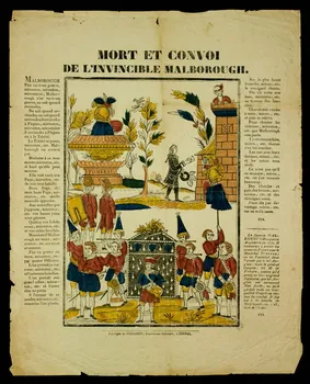 Pellerin estampe MORT ET CONVOI DE L'INVINCIBLE MALBOROUGH Lorraine, France 1837 1950.21.11 Photo
