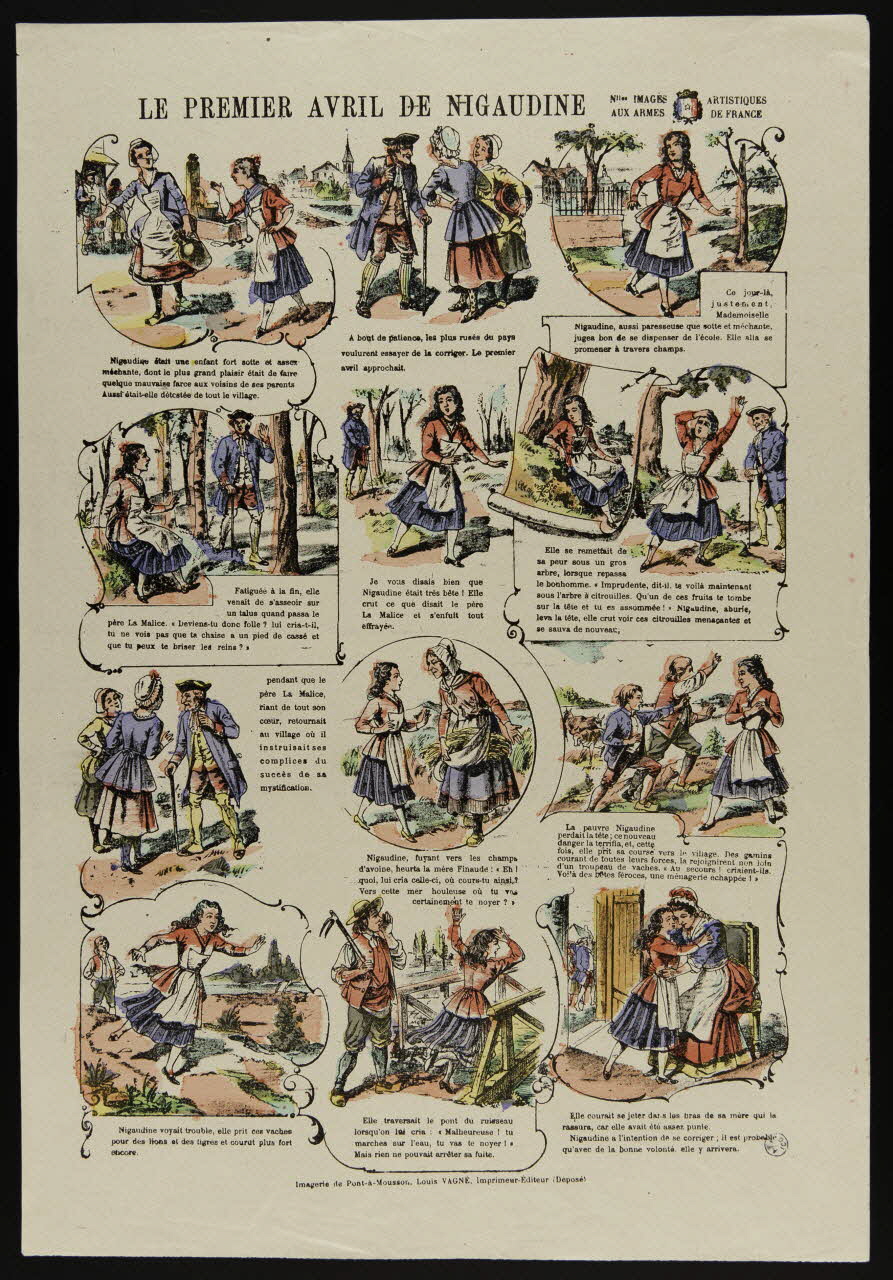 Louis Vagné à compartiments : 3x4 LE PREMIER AVRIL DE NIGAUDINE Lorraine, France 1903-1914 1950.21.110 Photo