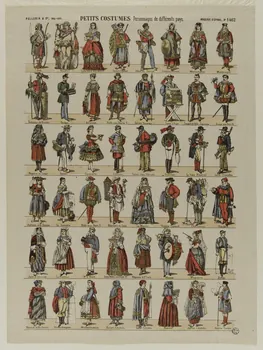 estampe PETITS COSTUMES Personnages de différents pays. 1950.21.176 Photo