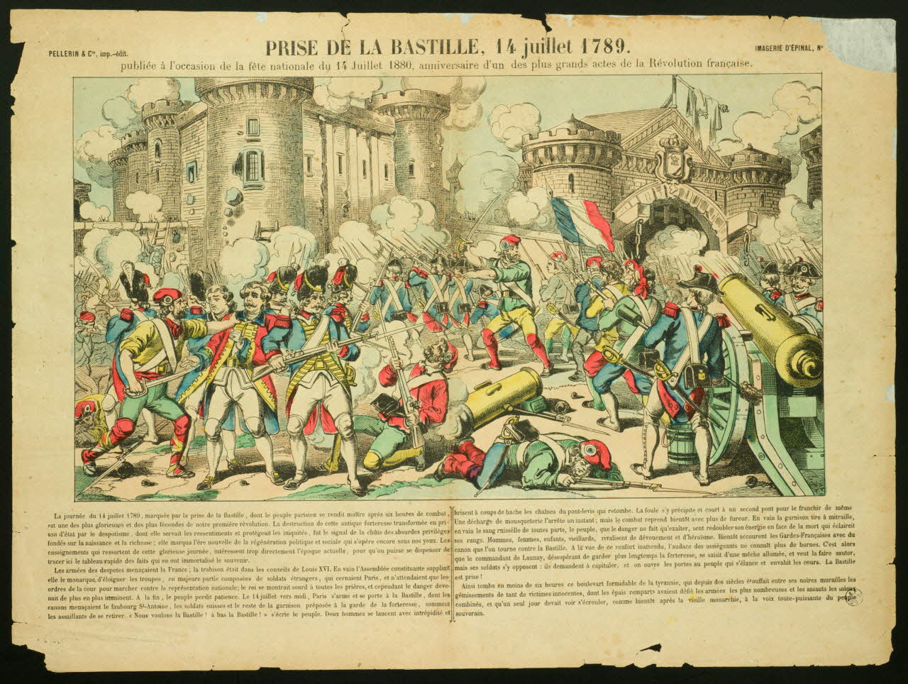 Pellerin estampe PRISE DE LA BASTILLE, 14 JUILLET 1789 Lorraine, France 1880 1950.21.181 Photo