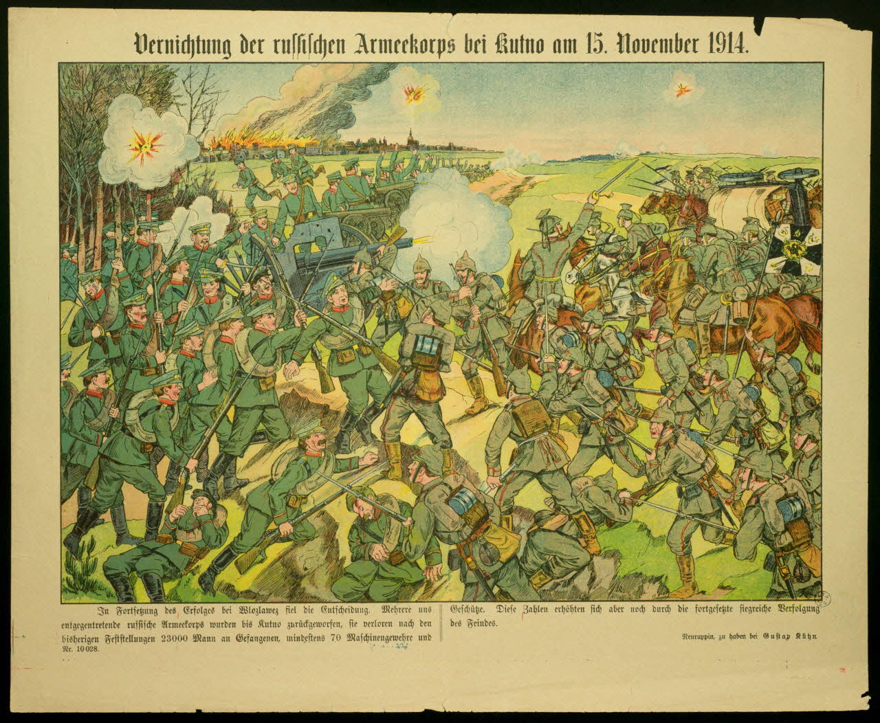 Gustav Kühn estampe Vernichtung der rushschen Armeekorps bei kutno am 15. November 1914. 1914 1950.21.192 Photo