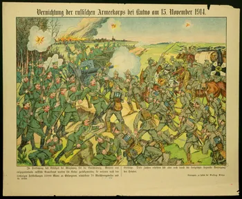 Gustav Kühn estampe Vernichtung der rushschen Armeekorps bei kutno am 15. November 1914. 1914 1950.21.192 Photo