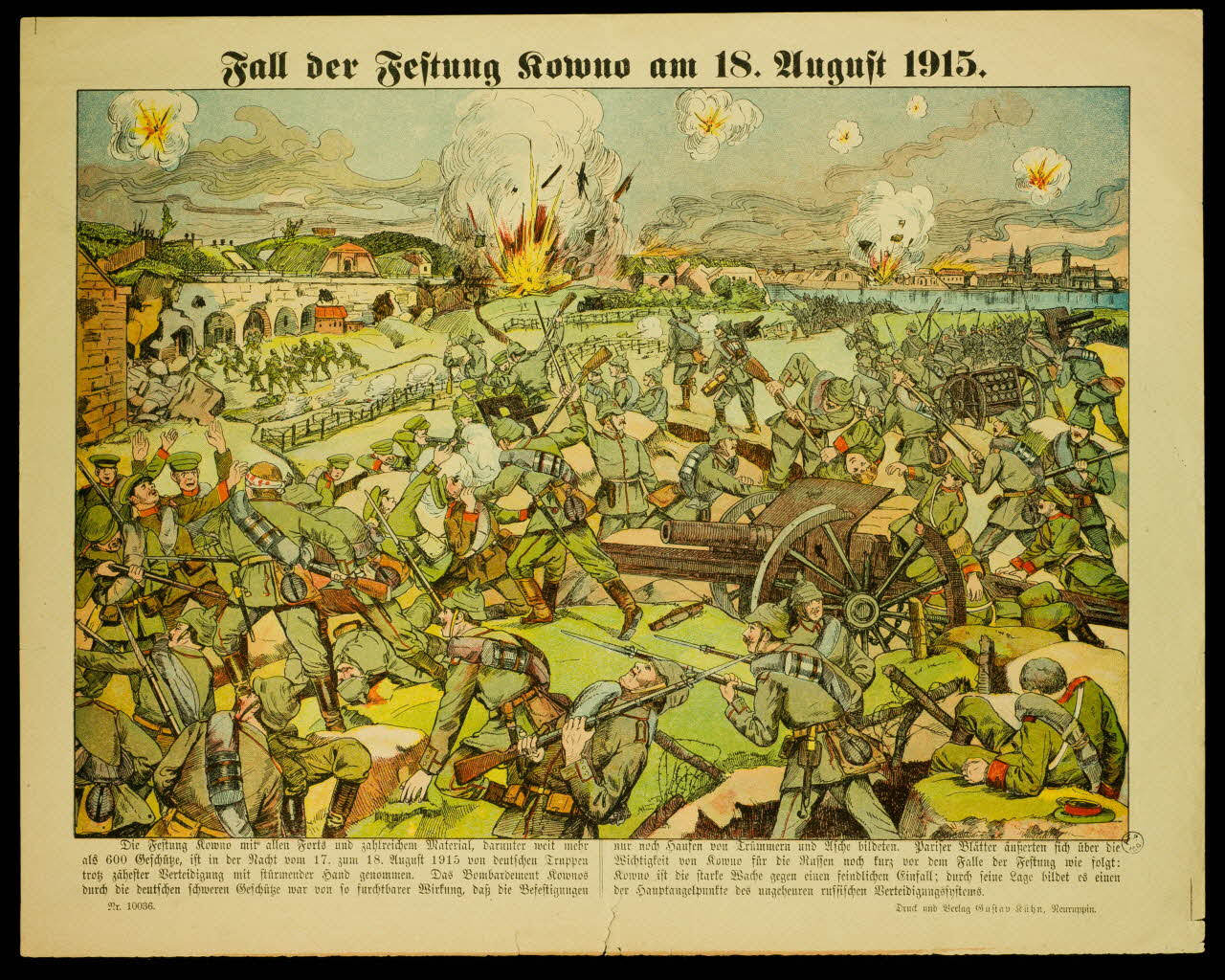 Gustav Kühn estampe Fall des Festung Rowno am 18. August 1915. 1915 1950.21.194 Photo