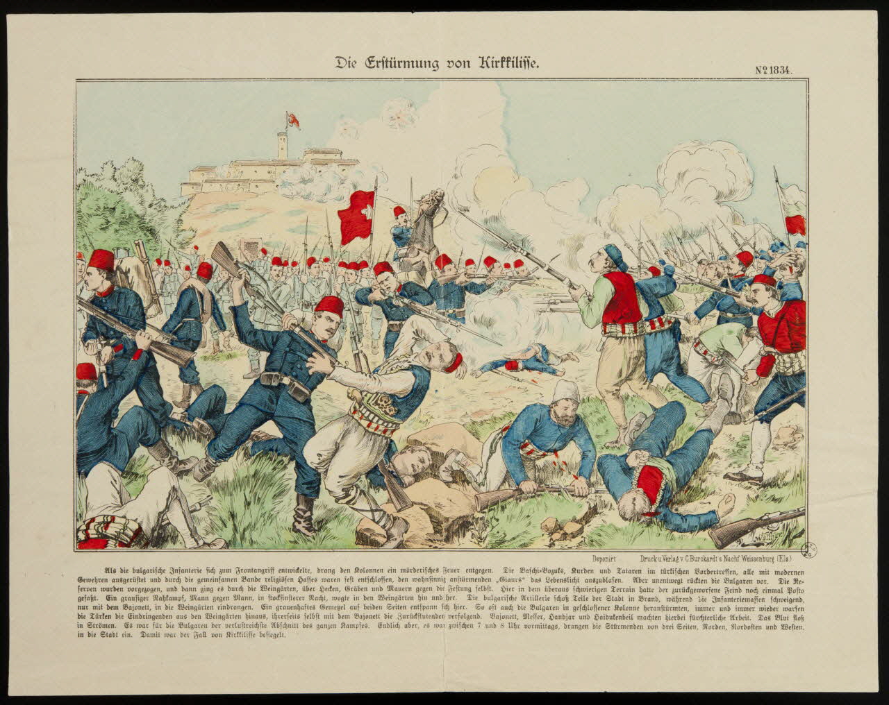 Walther estampe Die Erftürmung von Kirffiliffe. Allemagne 1880-1888 1950.21.196 Photo