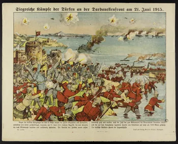 Gustav Kühn estampe Siegreiche Kämpfe der Türfen an der Dardanellenfront am 21. Juni 1915. 1915 1950.21.198 Photo