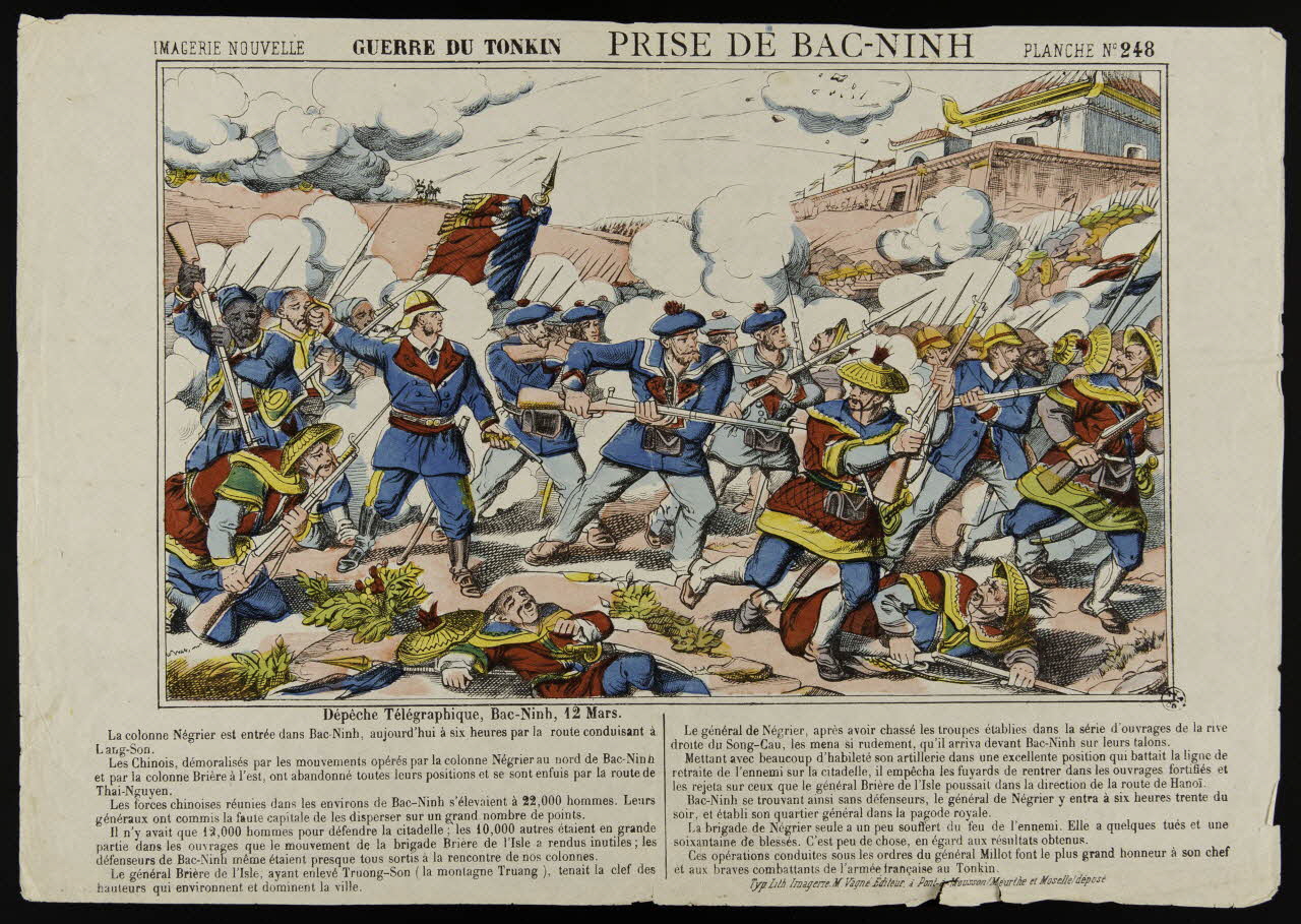 Marcel Vagné estampe GUERRE DU TONKIN PRISE DE BAC-NINH Lorraine, France 1885 1950.21.211 Photo