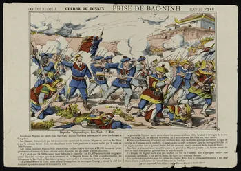 Marcel Vagné estampe GUERRE DU TONKIN PRISE DE BAC-NINH Lorraine, France 1885 1950.21.211  Photo