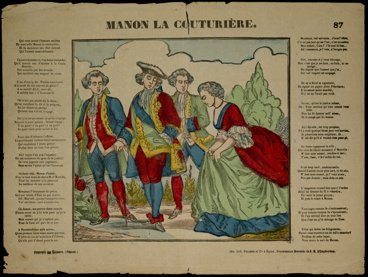 Pellerin estampe MANON LA COUTURIERE. Lorraine, France 1850-1871 1950.21.244 Photo