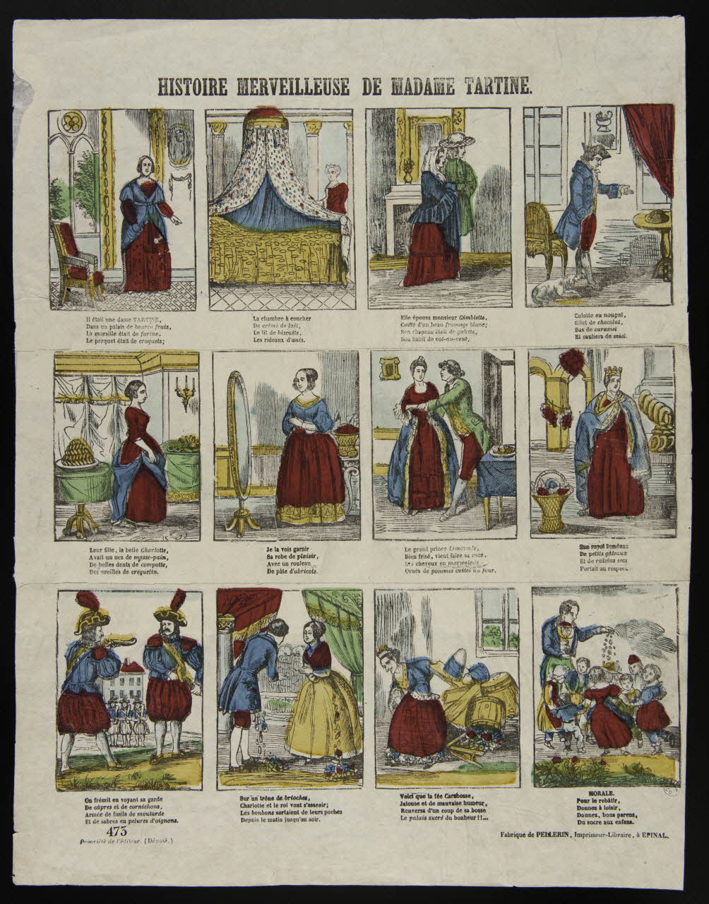 Pellerin estampe HISTOIRE MERVEILLEUSE DE MADAME TARTINE. Lorraine, France 1837-1840 1950.21.25 Photo