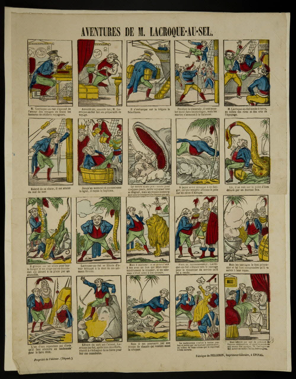 Pellerin estampe AVENTURES DE M. LACROQUE-AU- SEL. Lorraine, France 1837-1840 1950.21.26 Photo
