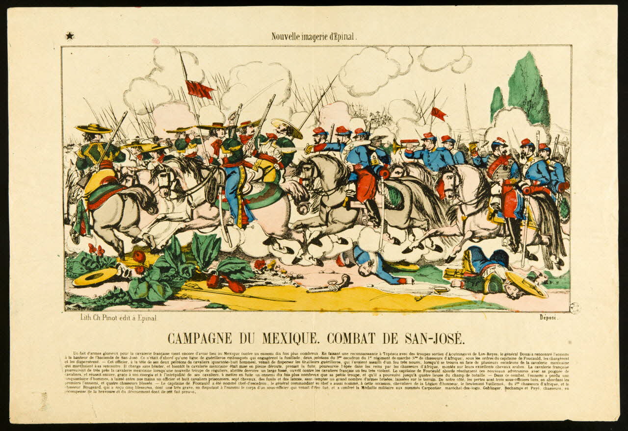 François-Charles Pinot estampe CAMPAGNE DU MEXIQUE. COMBAT DE SAN-JOSE. Lorraine, France 1872-1874 1950.21.263 Photo