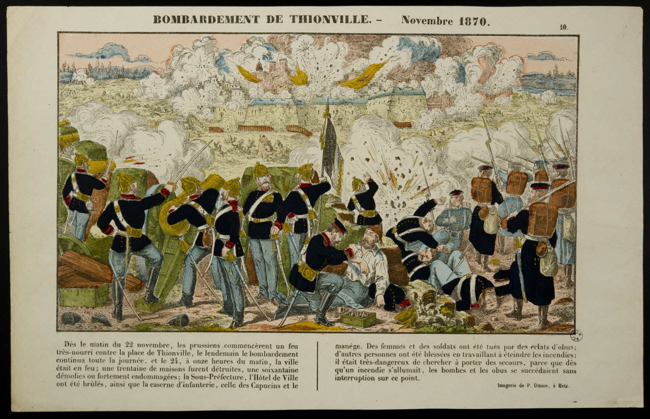 Paulin Didion estampe BOMBARDEMENT DE THIONVILLE. - Novembre 1870. Lorraine, France 1870-1879 1950.21.288 Photo