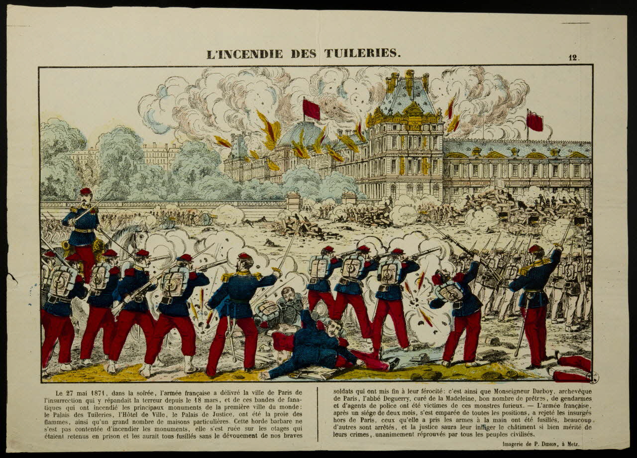 Paulin Didion estampe L'INCENDIE DES TUILERIES. Lorraine, France 1869-1879 1950.21.291 Photo