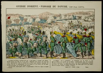 Paulin Didion estampe GUERRE D'ORIENT. - PASSAGE DU DANUBE. Lorraine, France 1869-1879 1950.21.295  Photo