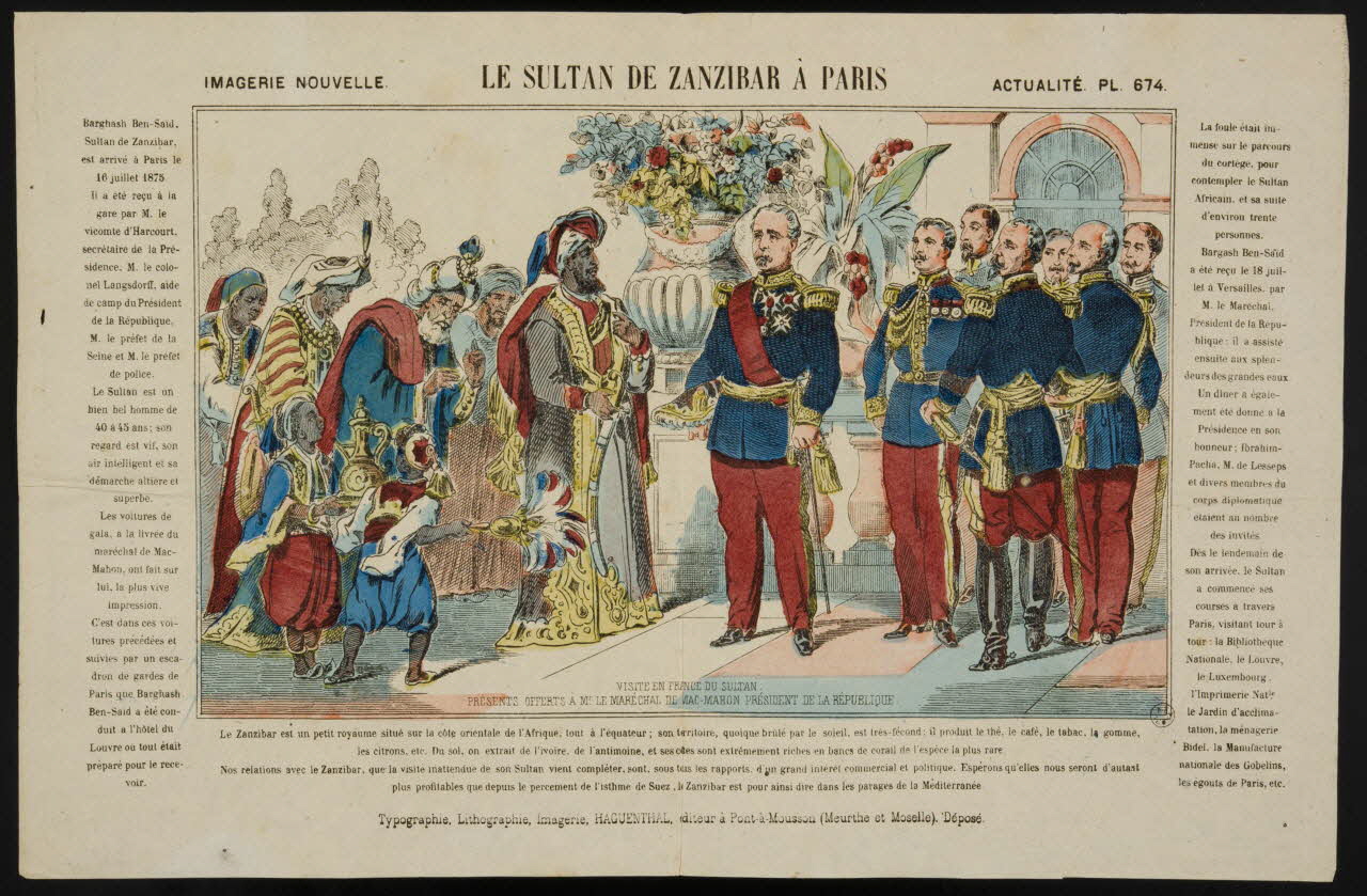 Elie Haguenthal estampe LE SULTAN DE ZANZIBAR A PARIS Lorraine, France 1875-1880 1950.21.309 Photo