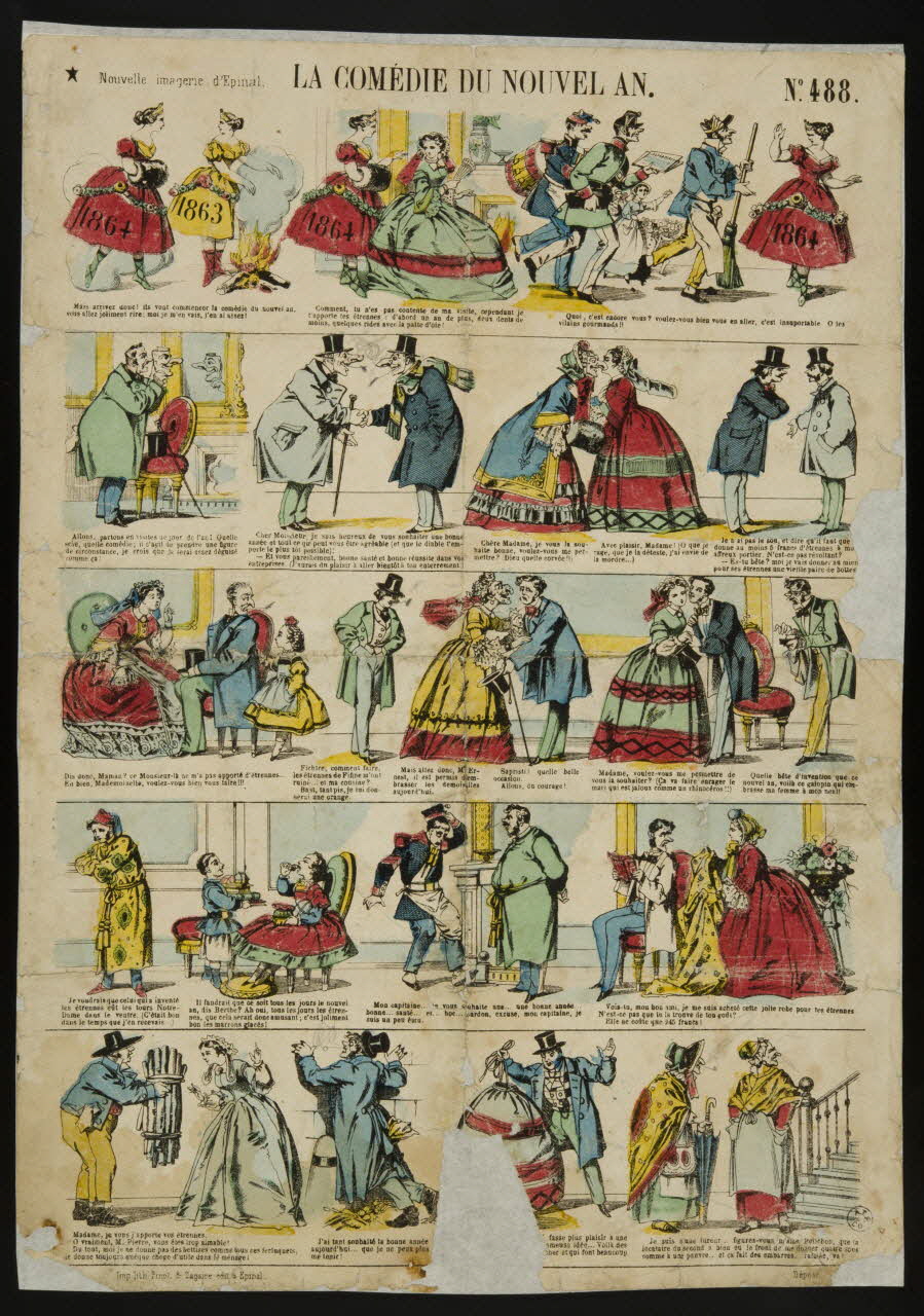 Pinot et Sagaire à registres : 5 LA COMEDIE DU NOUVEL AN. Lorraine, France 1858-1868 1950.21.323 Photo