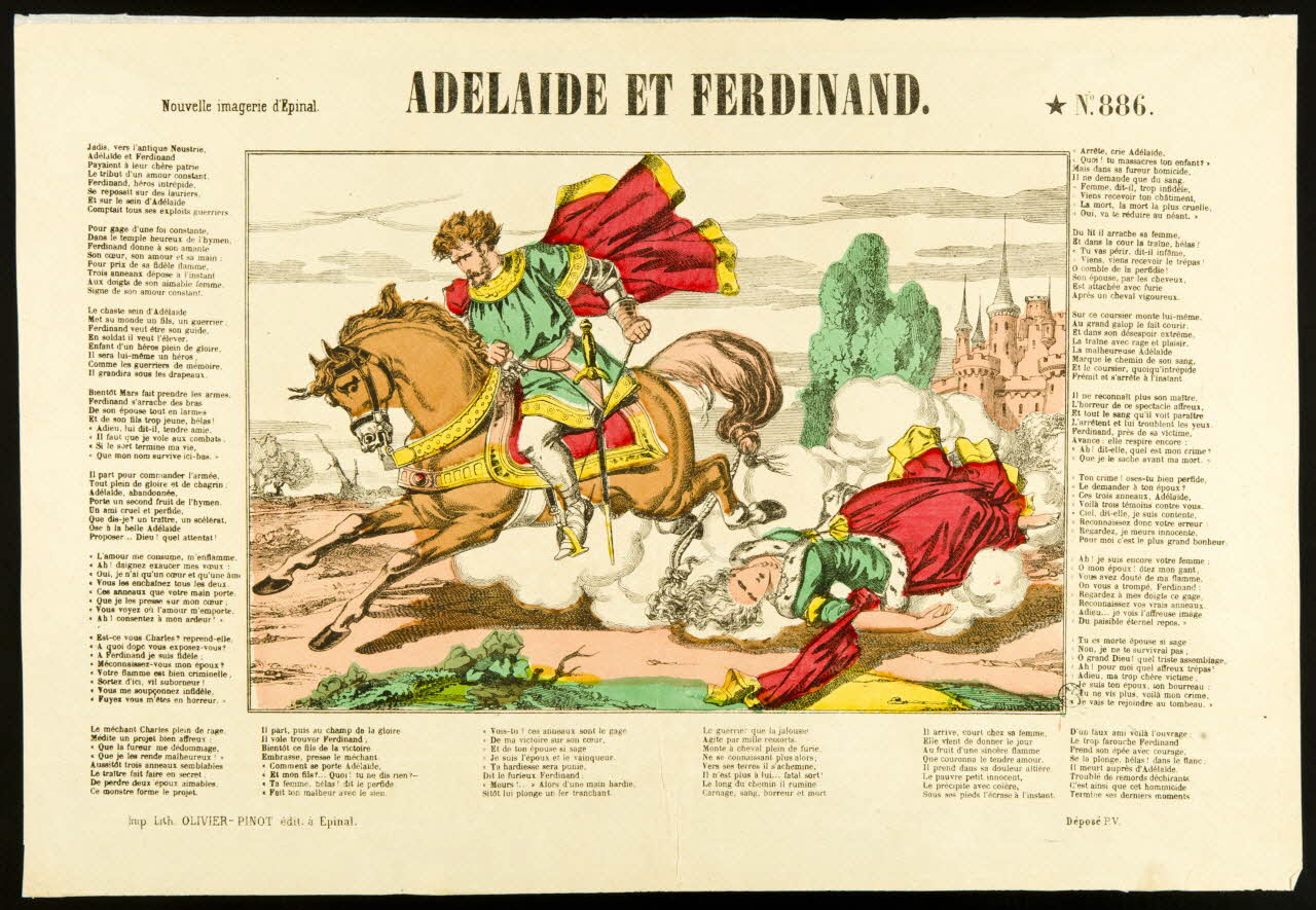 Olivier-Pinot estampe ADELAIDE ET FERDINAND. Lorraine, France 1875-1888 1950.21.358 Photo
